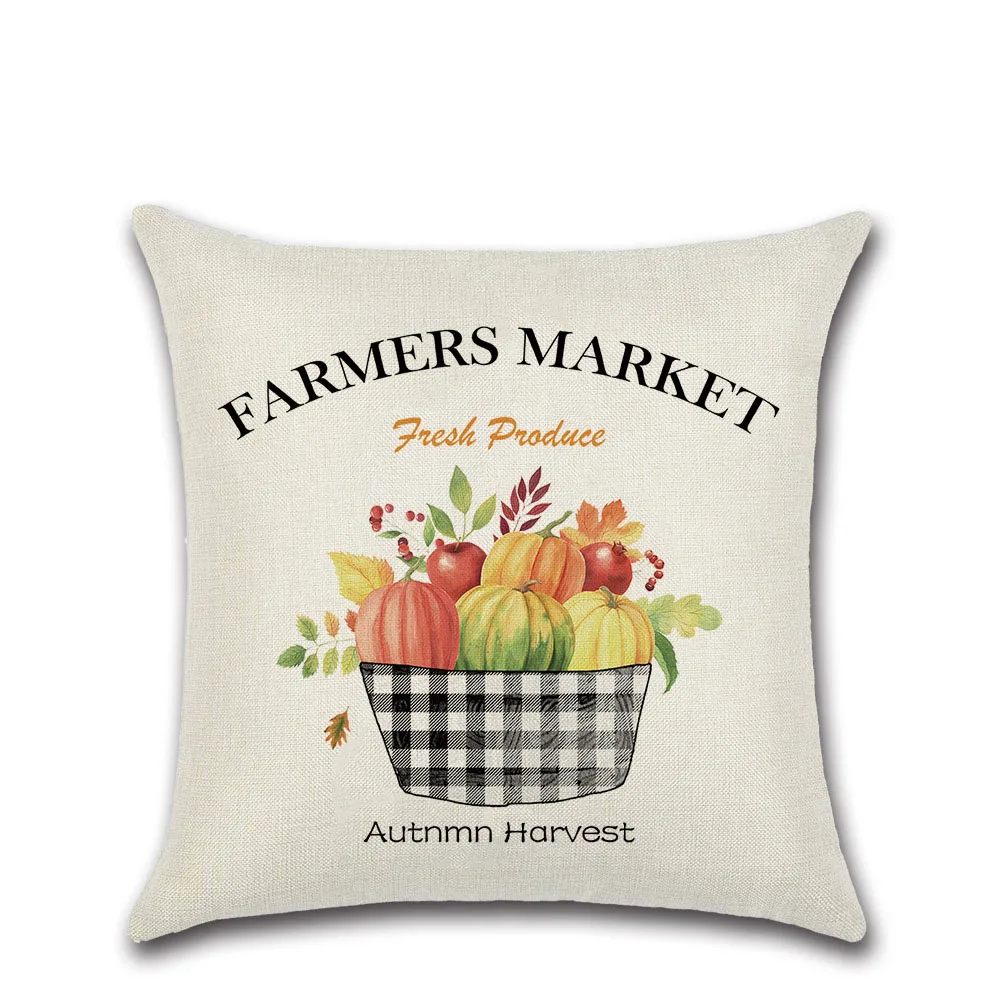 День благодарения постельное белье Чехол для подушки декоративные черный белый