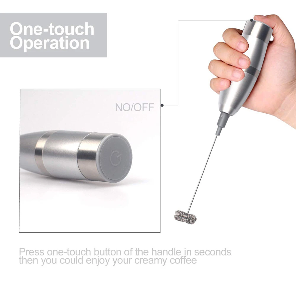 Электрический взбиватель молока из нержавеющей стали мини электрический яиц