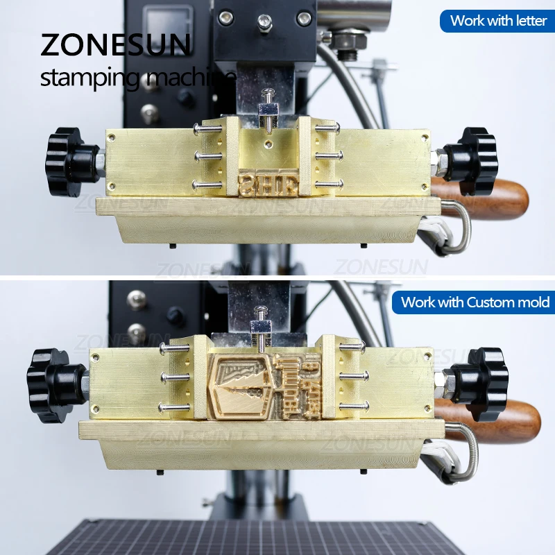 

ZONESUN Heat Press Machine Custom Brass Mold Letter Paper Box Leather Plastic Embossing Bronzing Hot Foil Stamping Machine