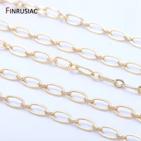 jewellery making supplies fashion round loops link chain for jewelry making plated 14k gold brass chains diy necklace bracelets