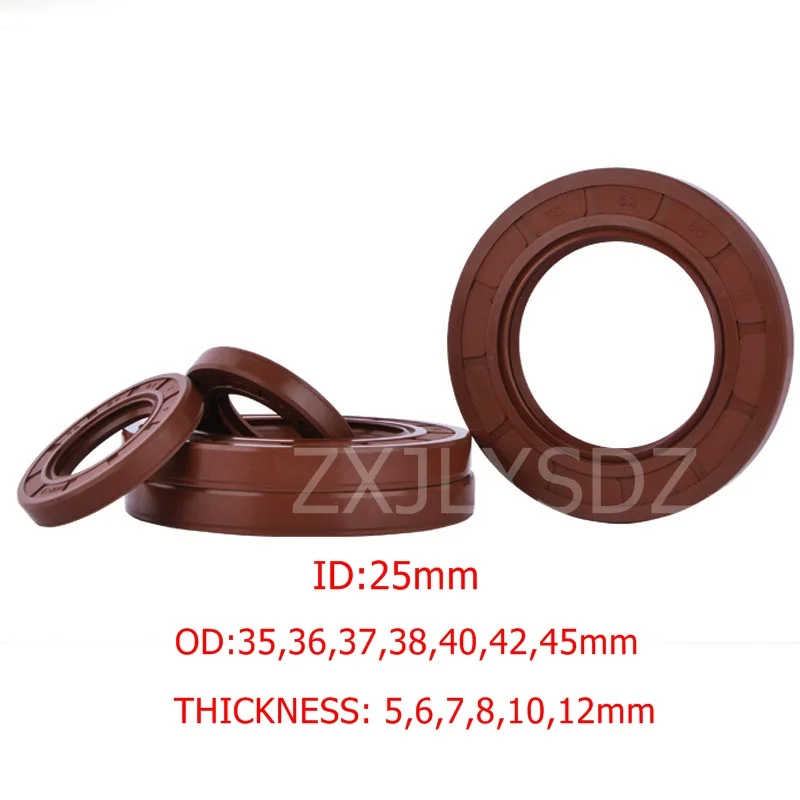 

FKM Rubber TC Skeleton Double Lip Oil Seal Gasket 25x35x5/7/8/10 25x36x7/10 25x37x7 25x38x7/8/10 25x40x5/6/7/8/10mm
