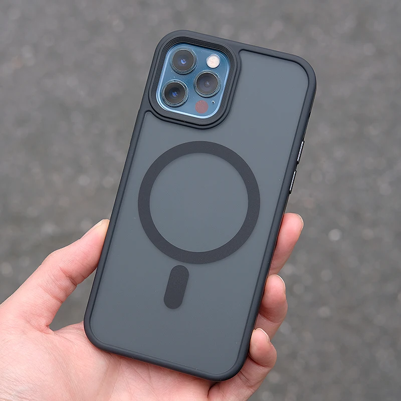 

Magnetic Magsafing Anti-fall Bumper Case for Iphone 12 12Pro Max 13 13Pro Max 13Mini Wireless Charger Magsafing Magnet Cover