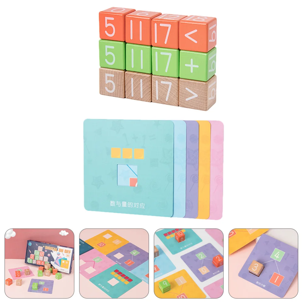 

1 Set Math Educational Wooden Blocks Digital Addition and Subtraction