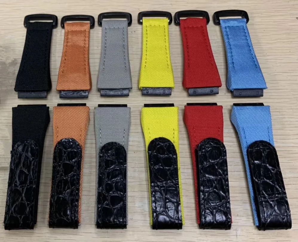 Ремешок мужской из нейлоновой ткани и кожи 25 мм|Ремешки для часов| |