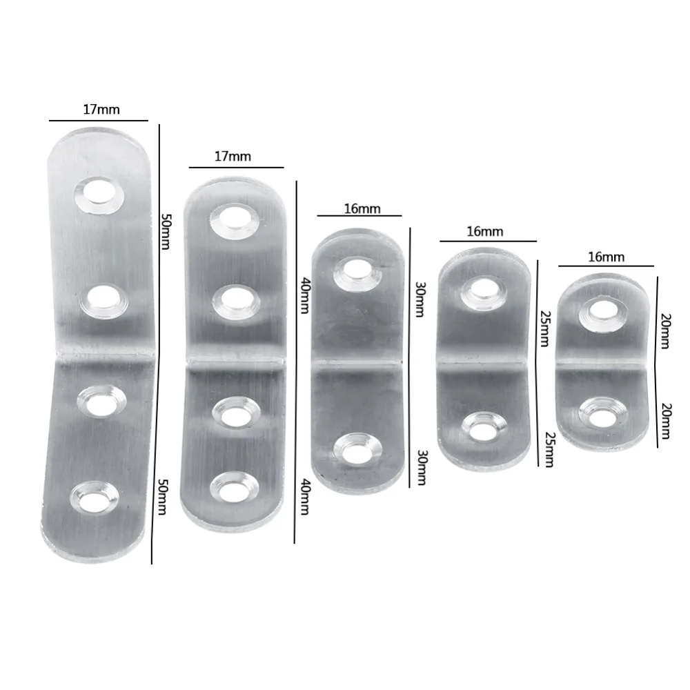 10 шт./компл. 20 50 мм практичный Нержавеющая сталь Угловые скобы совместного крепежа под прямым углом