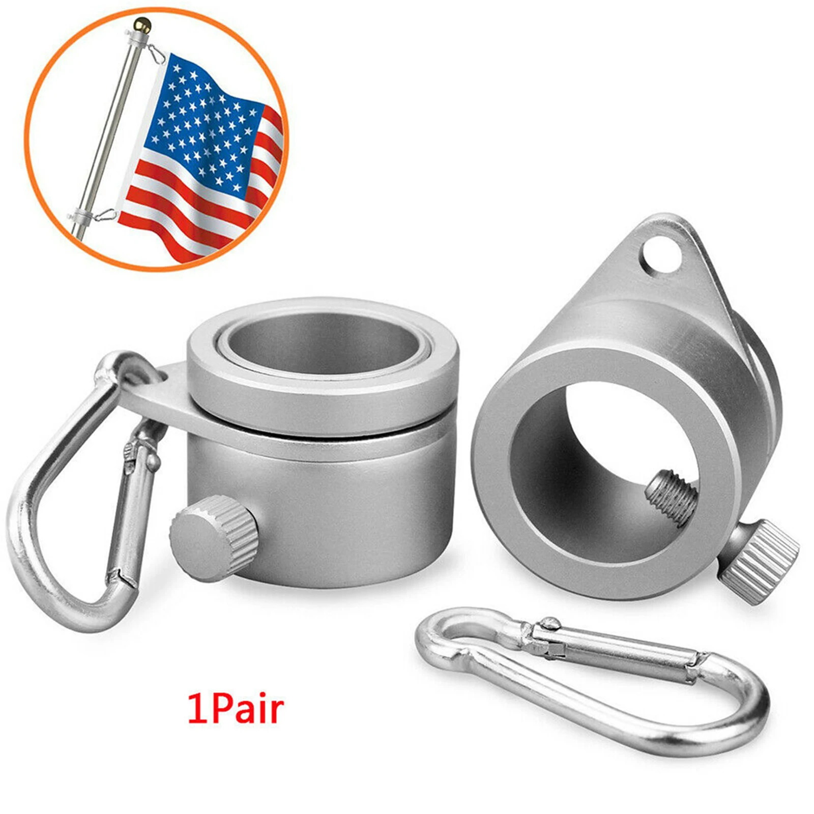

Aluminum Stainless Flagpole Rings Clip Eyelet Flagpole Anti Wrap Kit