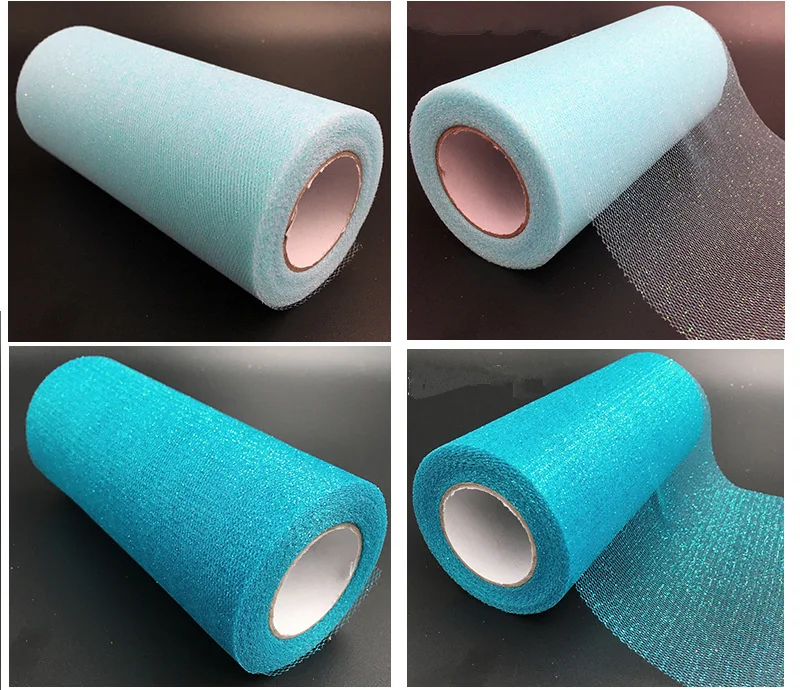 

Gold Glitter Tulle Roll Spool 6" x 25 Yards Even Party Supplies White Net Wedding Decoration Cloth Silver Christmas Decor Mesh