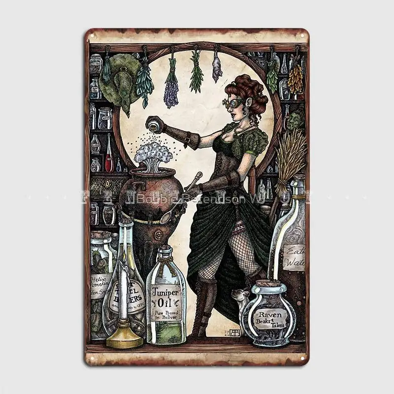 

Ezlynn, плакат промышленной ведьмы, металлический плакат, клубный бар, кинотеатр, кухня, смешная роспись, Оловянная вывеска, плакаты
