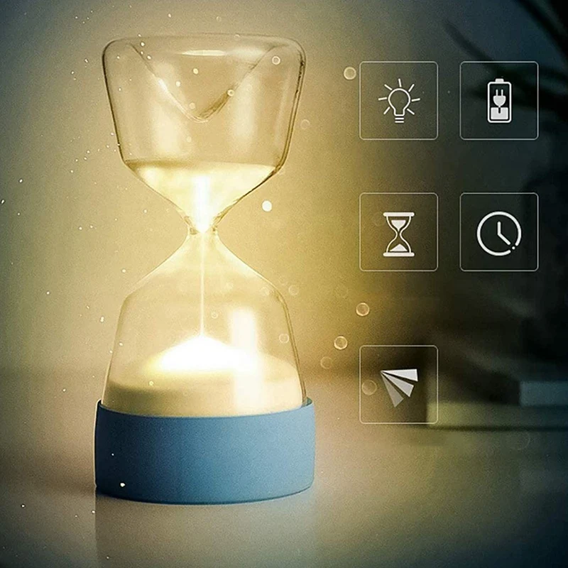 

7 Colors Hourglass Led Night Light for Kids Creative Sleeping Night Light Timer Sleep Aids USB Lamp for Living Room