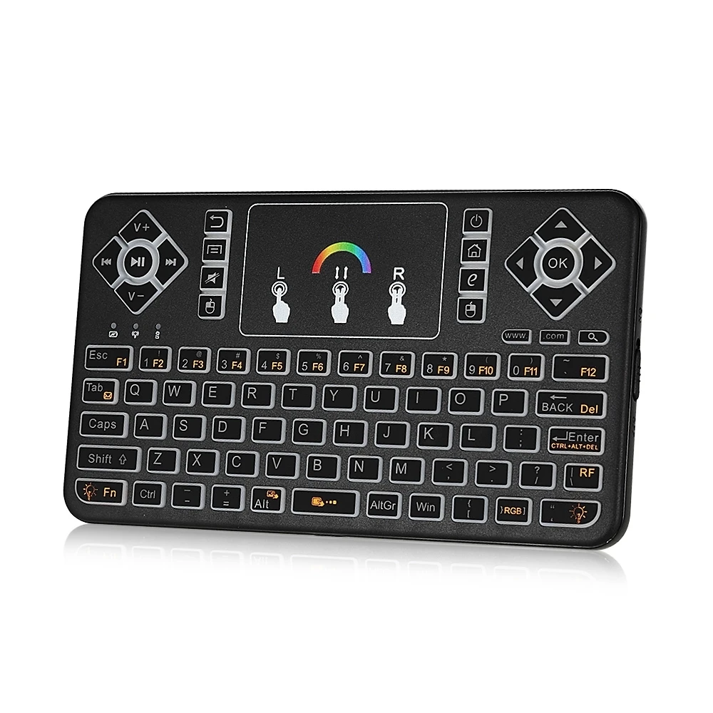 Беспроводная клавиатура TZ Q9 2 4 ГГц сенсорная панель с RGB подсветкой для Android/Google