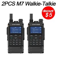 2pcs zastone m7 5w walkie talkie uv cb portable radio walkie talkie uhf large screen bi amp two way radio new pattern