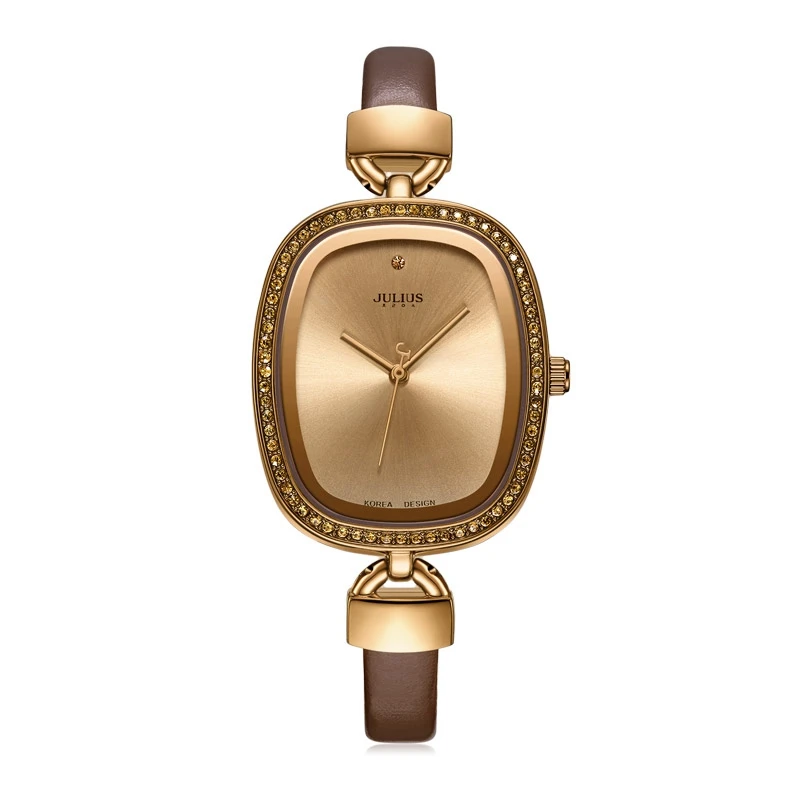 

Superdeals Lady Fashion Simple Watch For Girl Quartz Wristwatch Brown Clock Waterproof Teen Leather Hour Bracelet Women Time Top