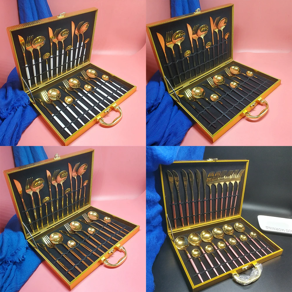 24 шт. набор столовых приборов нержавеющая сталь | Дом и сад