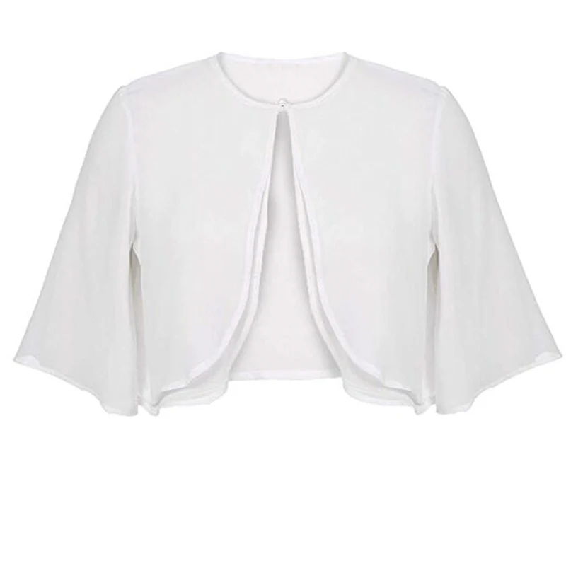 Женская мода полурукав многослойный Открытый спереди свободное прозрачное