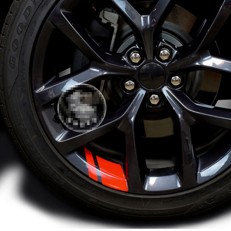 

6Pcs Reflective Car Wheel Rim Vinyl Stickers Hash Mark Stripe Racing Wheel Hub