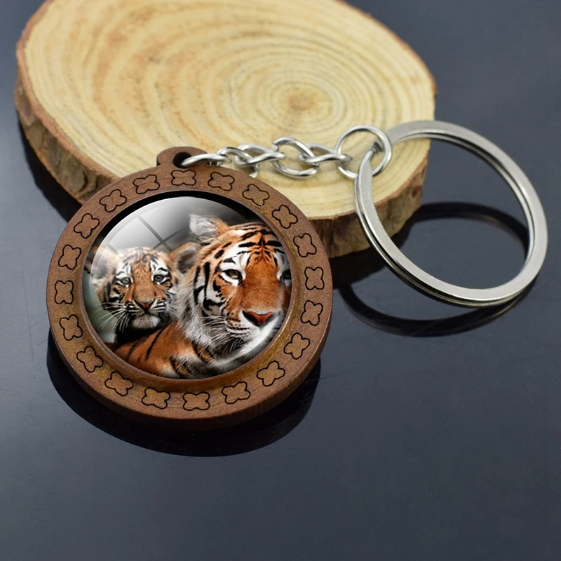 Жираф Лев тигр собака коза волк узор винтажная деревянная искусственная