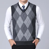 2021 new fashion brand sweater for mens pullovers plaid slim fit jumpers knitred vest autumn korean style casual men clothes