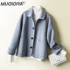 2021 Элегантные повседневные двусторонние кашемировые шерстяные пальто осенне-зимнее пальто женская мягкая короткая женская куртка одежда LW455