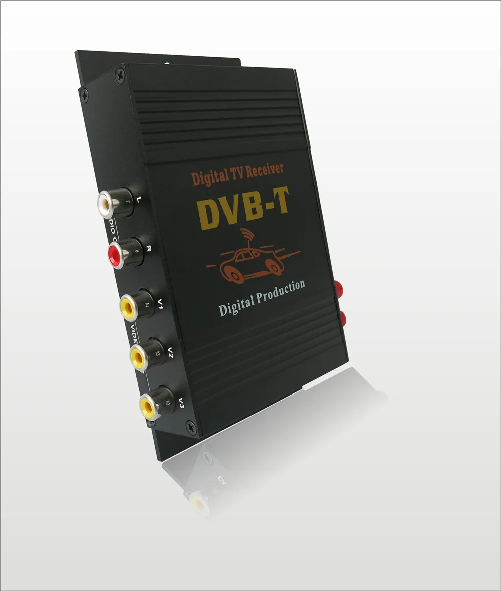 2 тюнера внешний мобильный DVB-T MPEG-4 Авто DVBT MPEG4 цифровой ТВ приемник с пультом