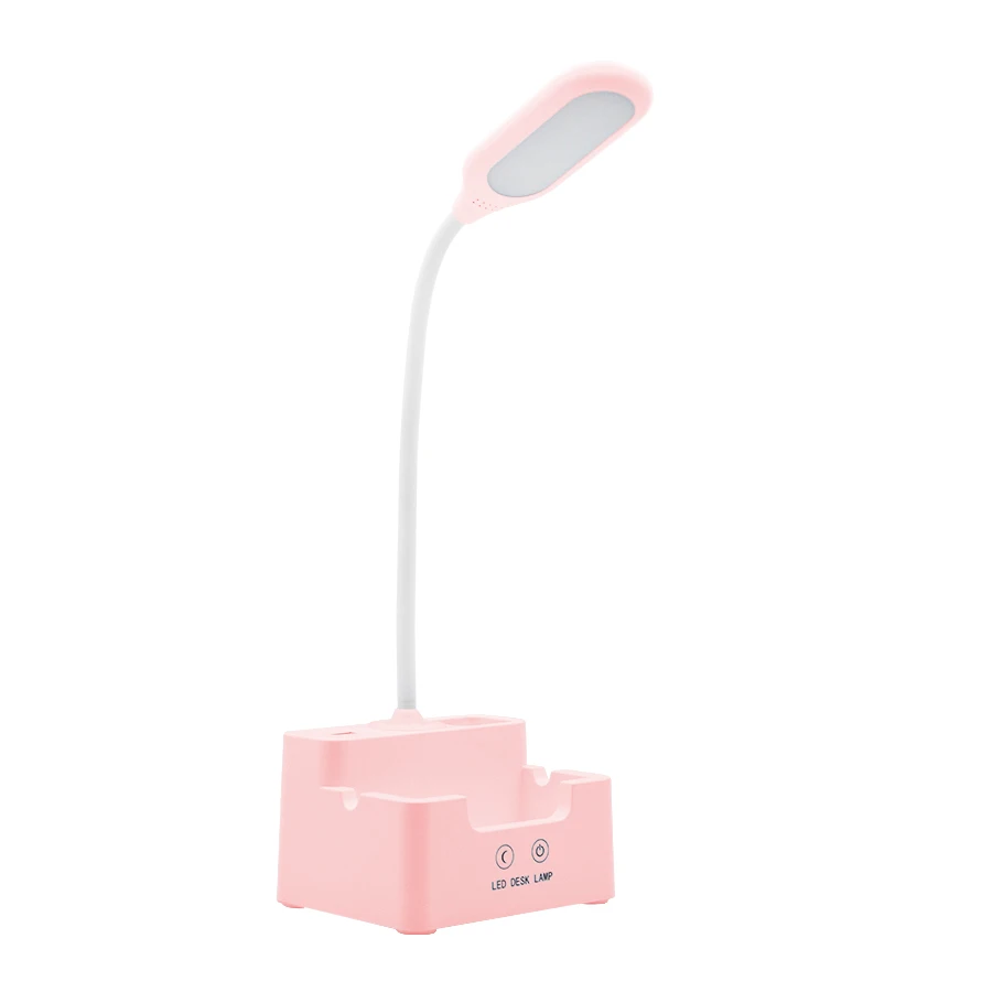 Type A Pink Перезаряжаемая настольная лампа многофункциональная Светодиодная настольная лампа для глаз с регулируемой яркостью Настольная лампа с сенсорным управлением портативный Настольный светильник для общежития - Цвет корпуса: Type A Pink