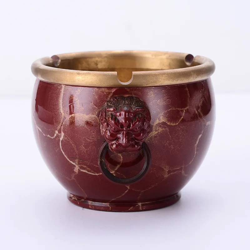 

Creative Chinese antique copper ashtray family living room anti fly ashtray office fashion ornaments