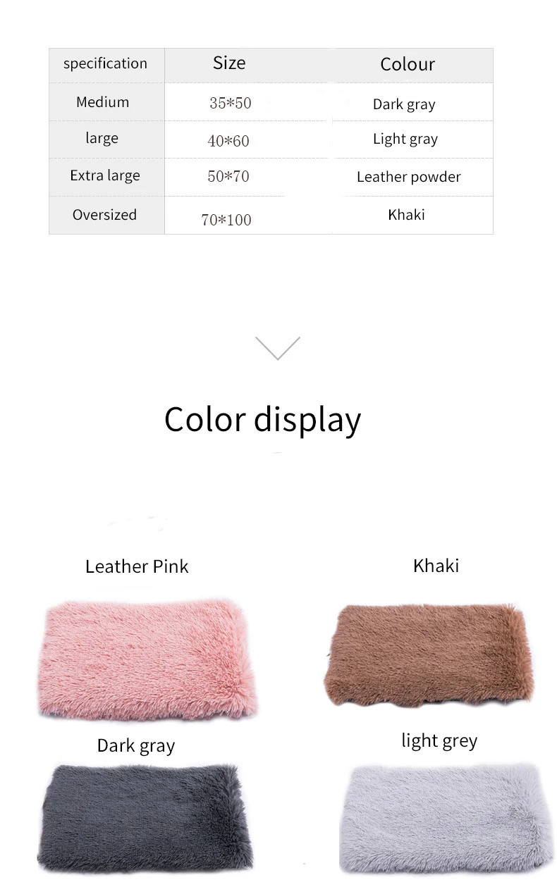 

Winter Pet Dog Bed Long Plush Soft Fleece Blankets Pets Cushion House For Small Medium Dogs Cat Sleeping Cats Mattress Supplies