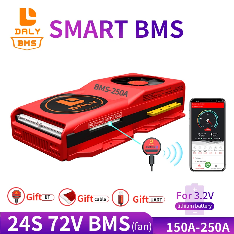 

18650 battey pack Bluetooth Free 300ah 400A 500A 485 Smart BMS 24S LiFePO4 60V bms for converter