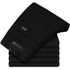 Классические усовершенствованные тянущиеся черные джинсы, новинка 2021, стильные деловые модные облегающие джинсовые брюки, мужские Брендовые брюки