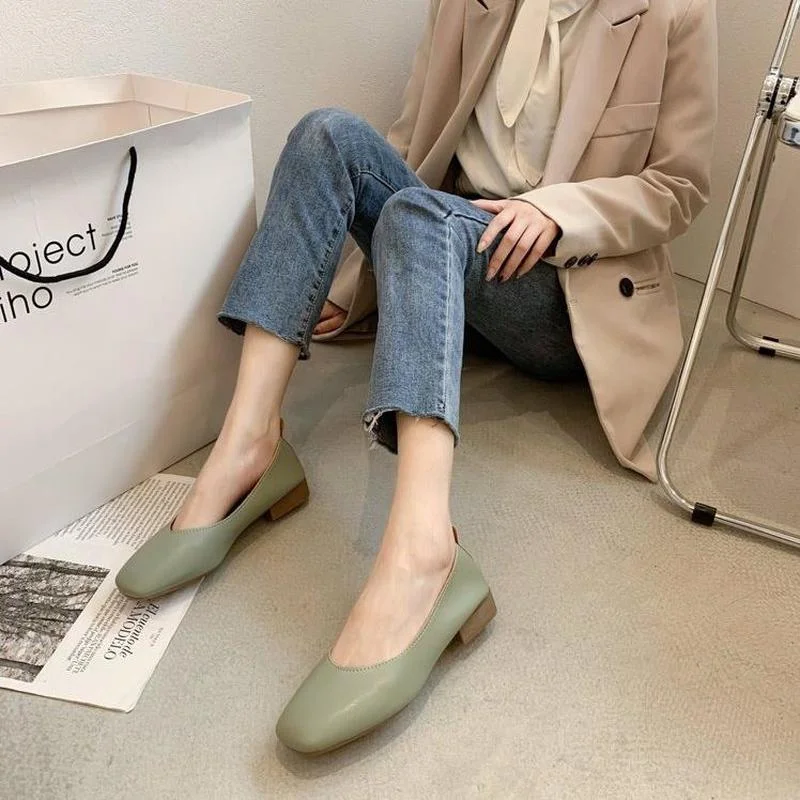 

2021 New Women's Flat Shoes Fashion All-match Solid Color Simple and Cute Small Fresh Women's Single Shoes
