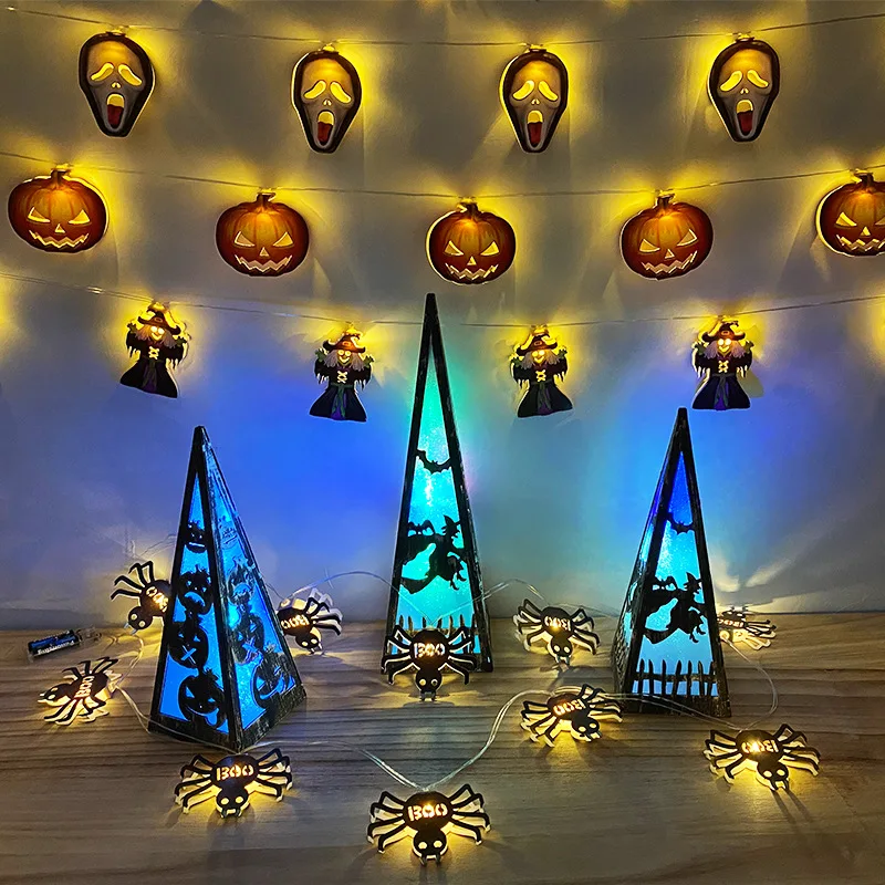 

Halloween Decorative Light String led Party Atmosphere Haunted House Props Pumpkin Skull Wizard Modeling