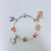 new big hole beaded diy bracelet ladies kt cute cat rose gold beaded jewelry personality wild children couple souvenir gift