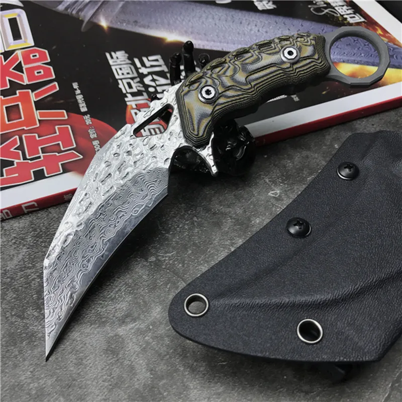 Тактический нож с когтями фиксированный для выживания Походный спасения EDC
