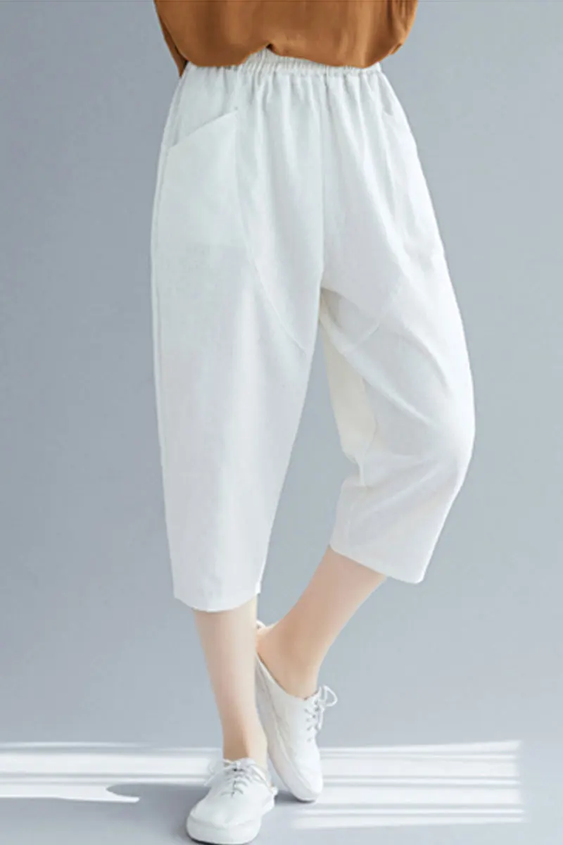 

Harem-Pants Trousers Elastic-Waist Calf-length pants loose Solid Summer Women Pencil Thin DM001