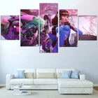 5 шт. Overwatch видео игра плакат DVA Фэнтези Искусство Настенная картина домашний декор Настенная Наклейка Художественная Картина на холсте модные подарки