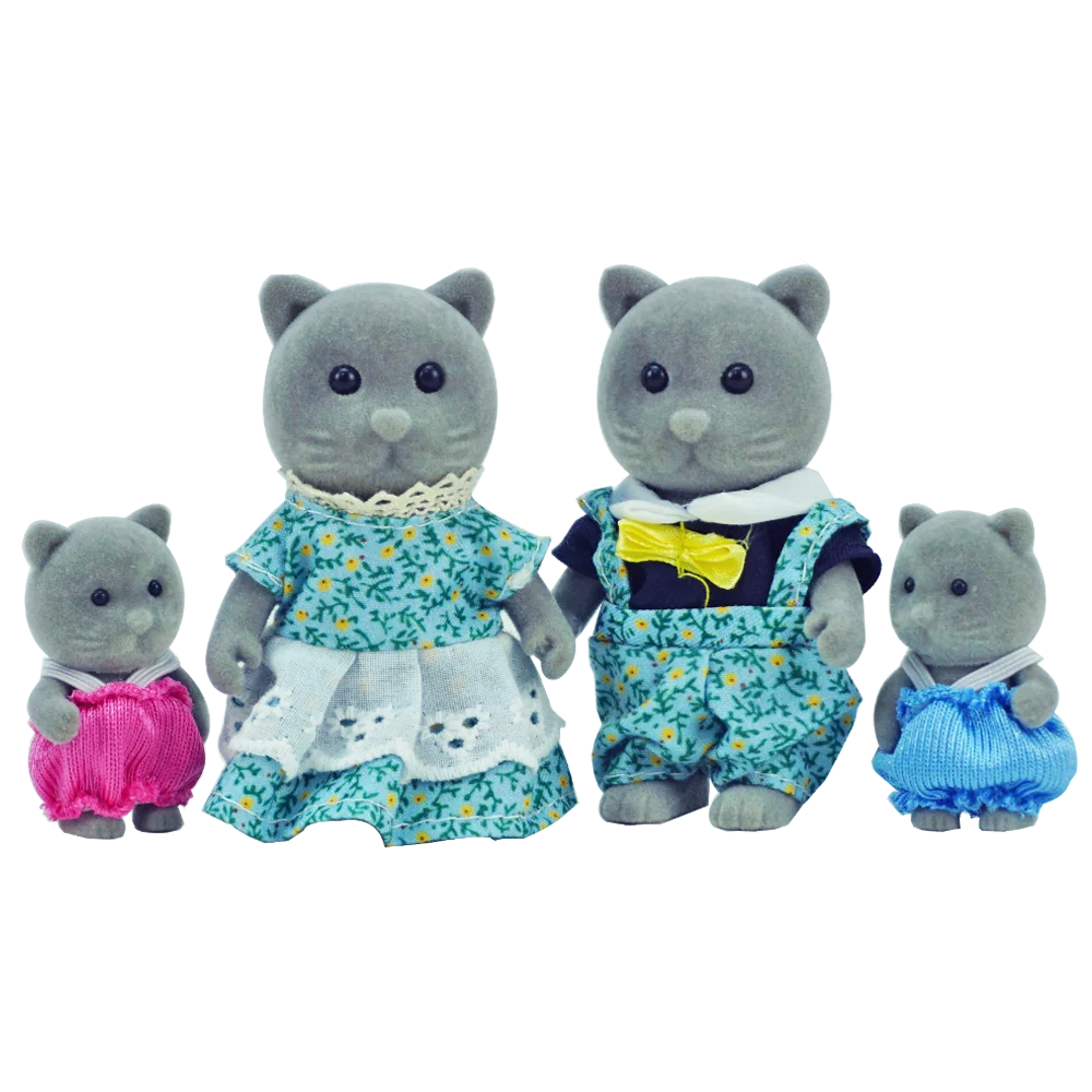 Новая семья голубых кошек с животными в лесу 1:12 дюймов кухонная утварь набор