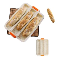 silicone baking tray non stick bakeware mold for baking french bread breadstick bread roll bakery cake mold tools 2 pcs