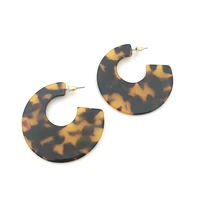 acrylic earring bohemia acetate resin drop earrings leopard print round dangle earrings