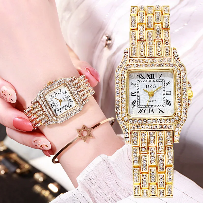 

Luxury Square Dial Bracelet Watches For Women Number Dial Ladies Quartz Watch Simple Gold Stainless Steel Luxury Women Watches