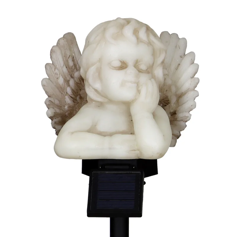 

1 Pc Warm White Hanging Solar Powered Angel Cherub Lantern Garden Yard Patio Art Outdoor Lighting Courtyard Decorations Solar
