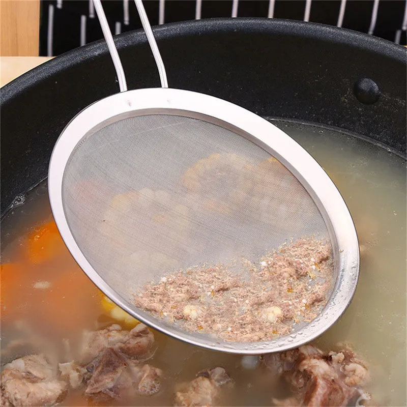 

Stainless Steel Kitchen Flour Handheld Screen Mesh Strainer Flour Sieve Oil Strainer colander