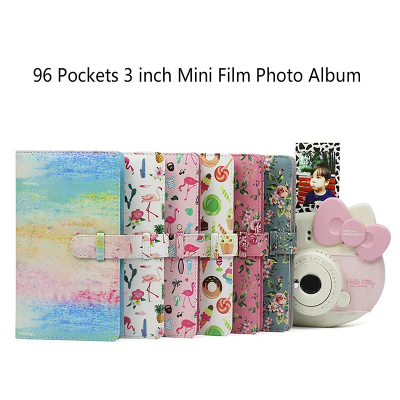 96 Pockets PU Leather Instant Photo Album Picture Case for Fujifilm Instax Mini8/9/7s/7C/25/70/90 3 inch Mini Film Photo Album
