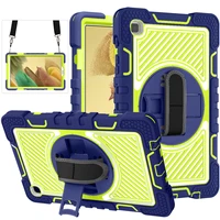 for samsung galaxy tab a7 lite t220t225 kid proof full body protective case 360 rotatable kickstand hand strap cover