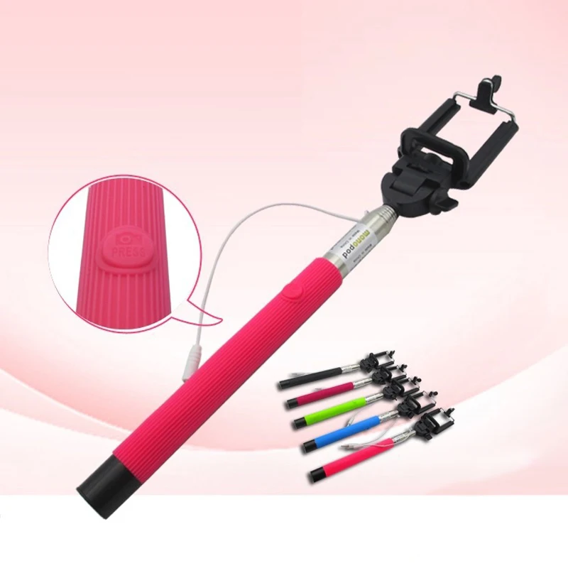 Новая Универсальная мини селфи палка выдвижная ручная вращающаяся проводная
