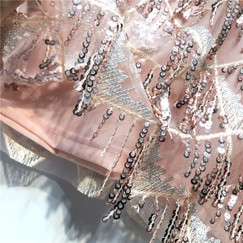 

Sexy Sequins Tassels Hollow Thin Sleeveless V-Neck Chiffon Shirts Glittering INS Beaded Vest Geometry Embroidery Tank Mesh Tops