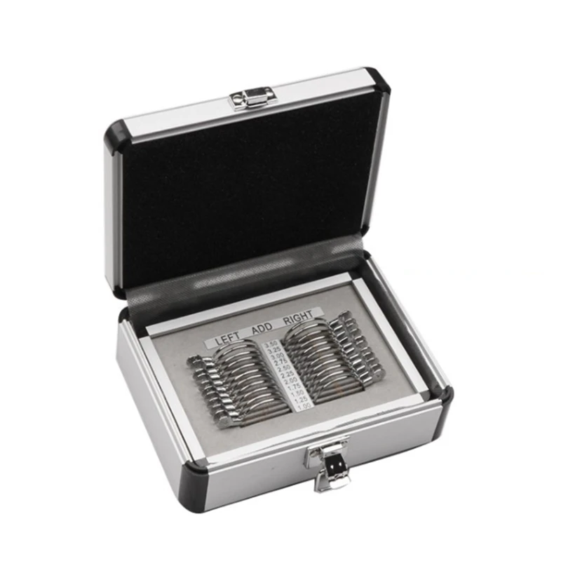 

Optical Pieces Trial Lens Set 22 pcs Progressive Trial Lens Set Aluminum Case Visual Acuity Test Professional