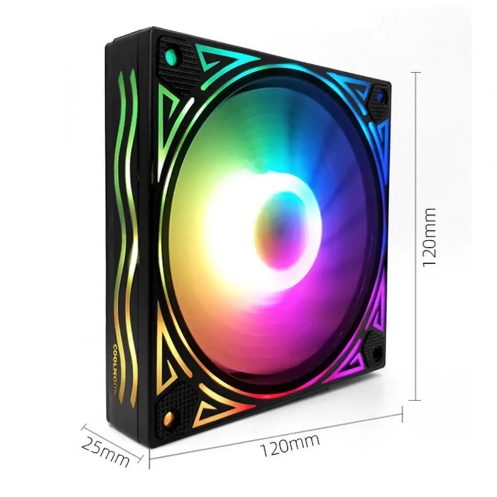 

80% Off COOLMOON BILLOW Case Fan Mute Anti-scratch 12cm Bearing RGB Luminous Cooling Fan for Computers