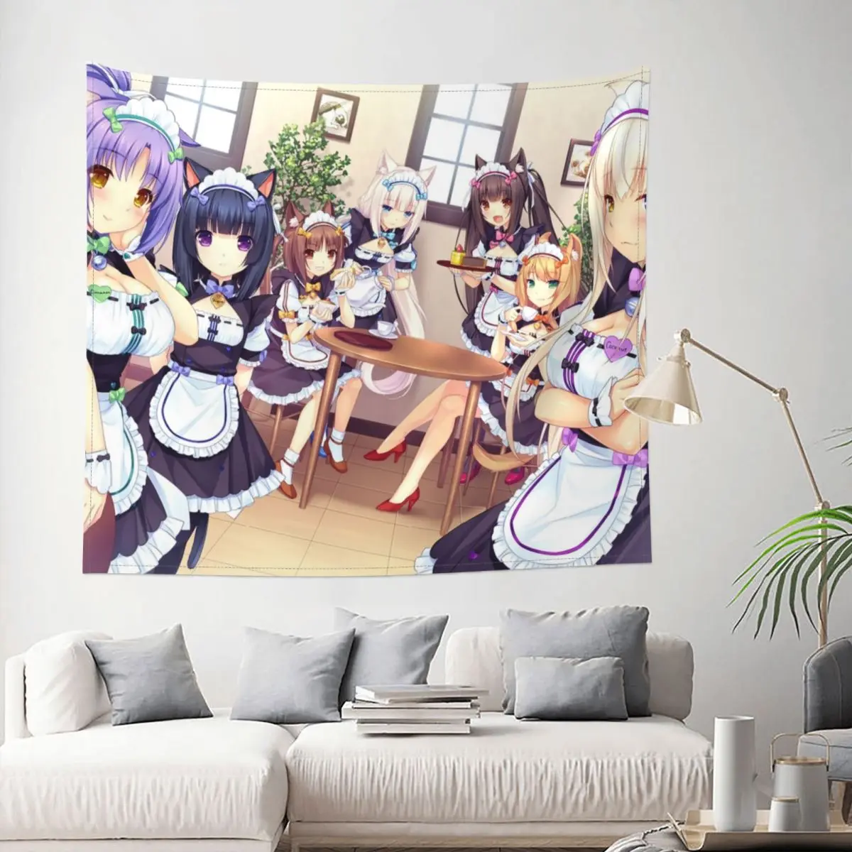 

NEKOPARA Anime Game Tapestry Wall Hanging Printed Polyester Wall Tapestry Kawaii Cute Bohemian Blanket Room Decor Yoga Mat