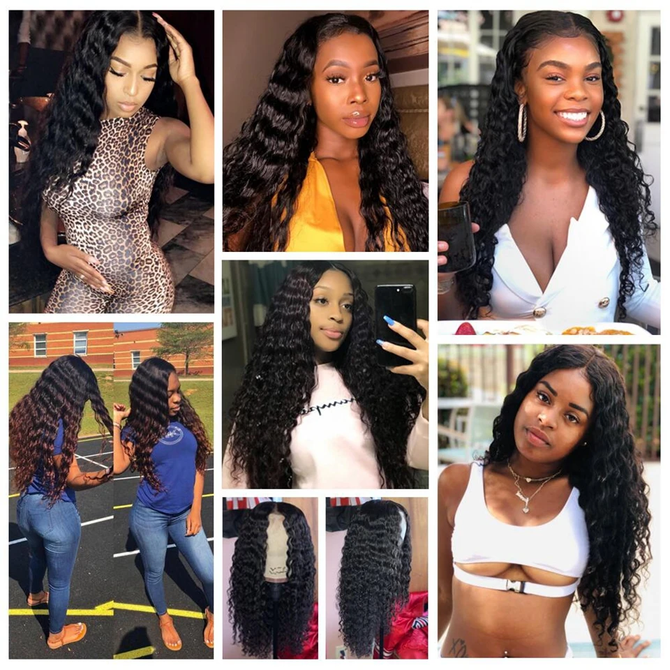 

13x4 Lace Frontal Wig Deep Wave Frontal Wig Human Hair Wigs Malaysian Remy Hair Pre Plucked Lace Front Human Hair Wigs