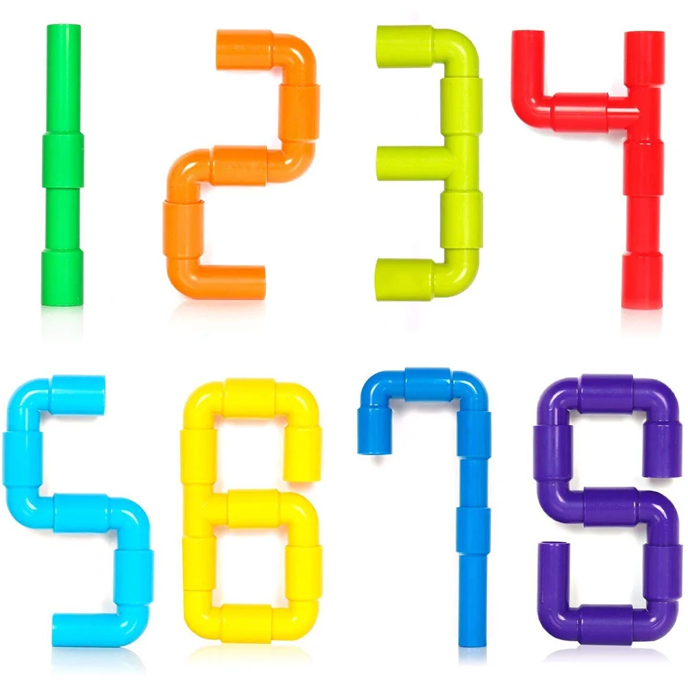 

BURGKIDZ Montessori Water Pipe Tube Building Blocks Toy Enlightening Pipeline Constructor Brick STEM Designer Toys For Children