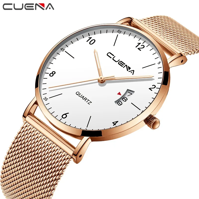

CUENA Men's Business Quartz Clock Fashion Men's Watch Brand Luxury Men's Simple Military Waterproof Date Clock Relogio Masculino